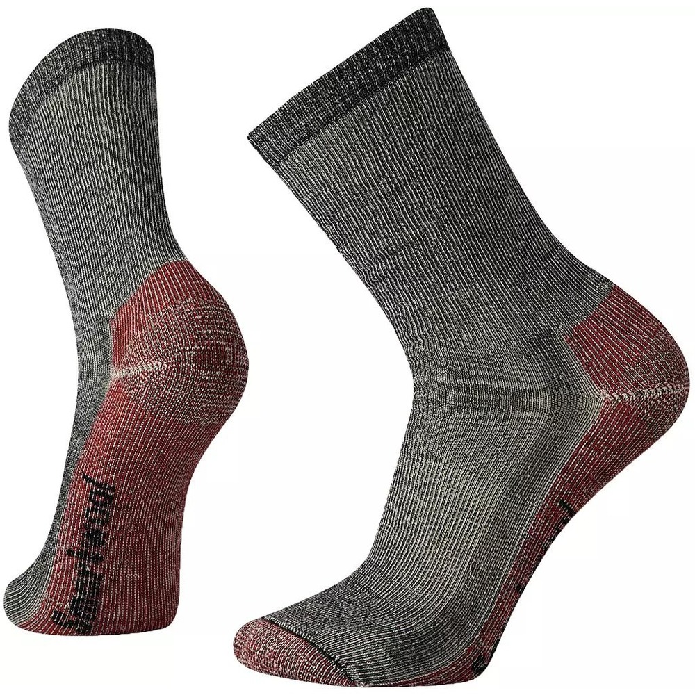 SmartWool Mens Hike Classic Edition Full Cushion Crew Socks Gray Red New